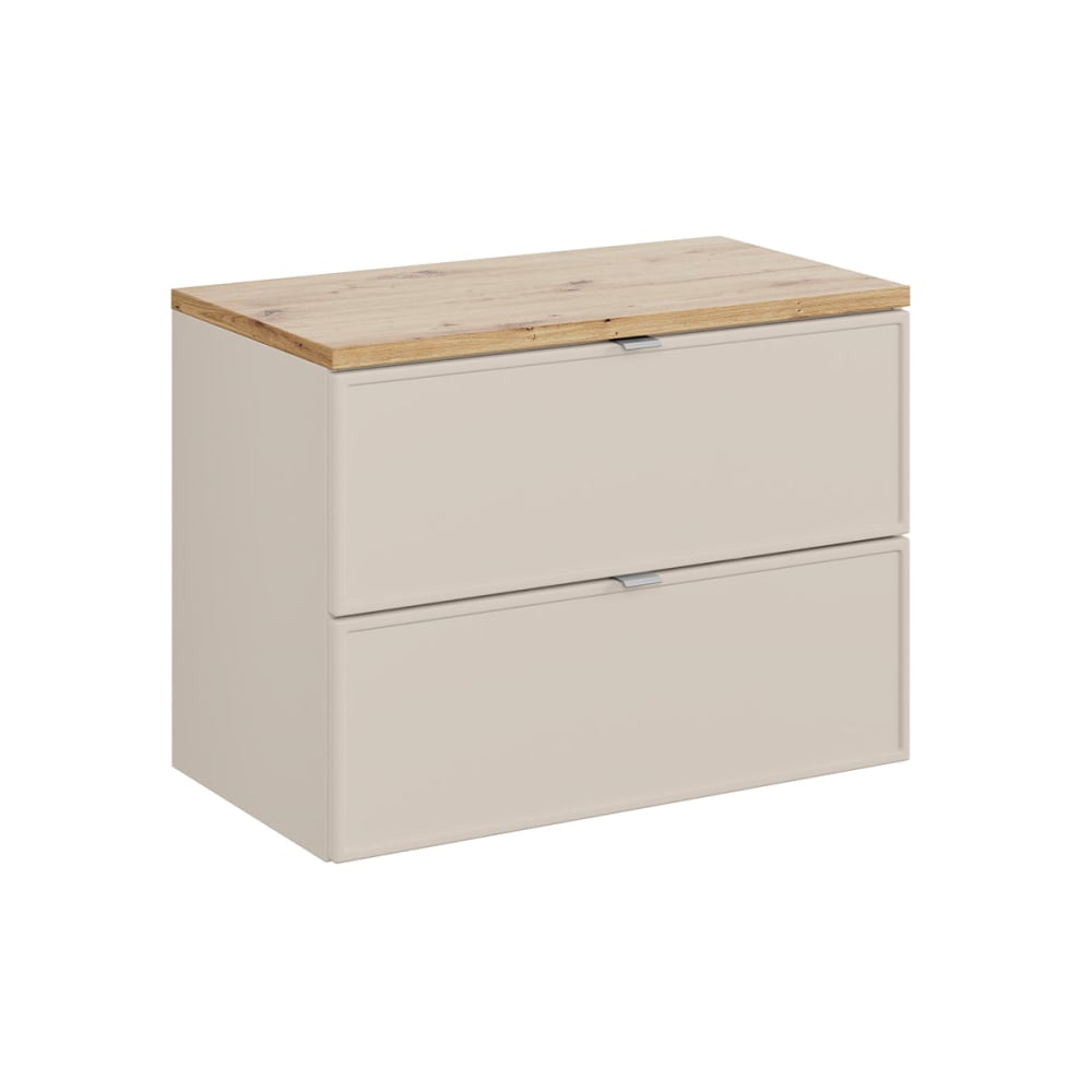 Meuble sous-vasque 80cm plan panneaux mélaminé et mdf beige