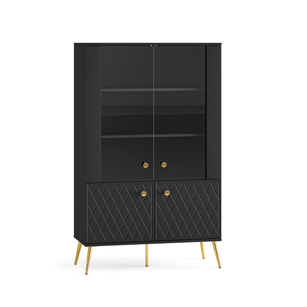 Vaisselier 4 portes panneaux mdf noir