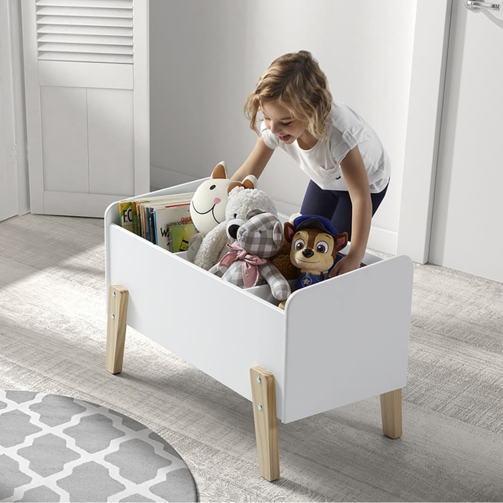 BODHI WHITE - Coffre à Jouets pour Enfant Blanc