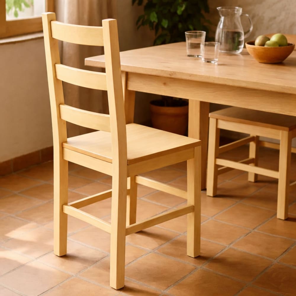 Orta - Lot De 2 Chaises Naturelles Et Assises En Bois