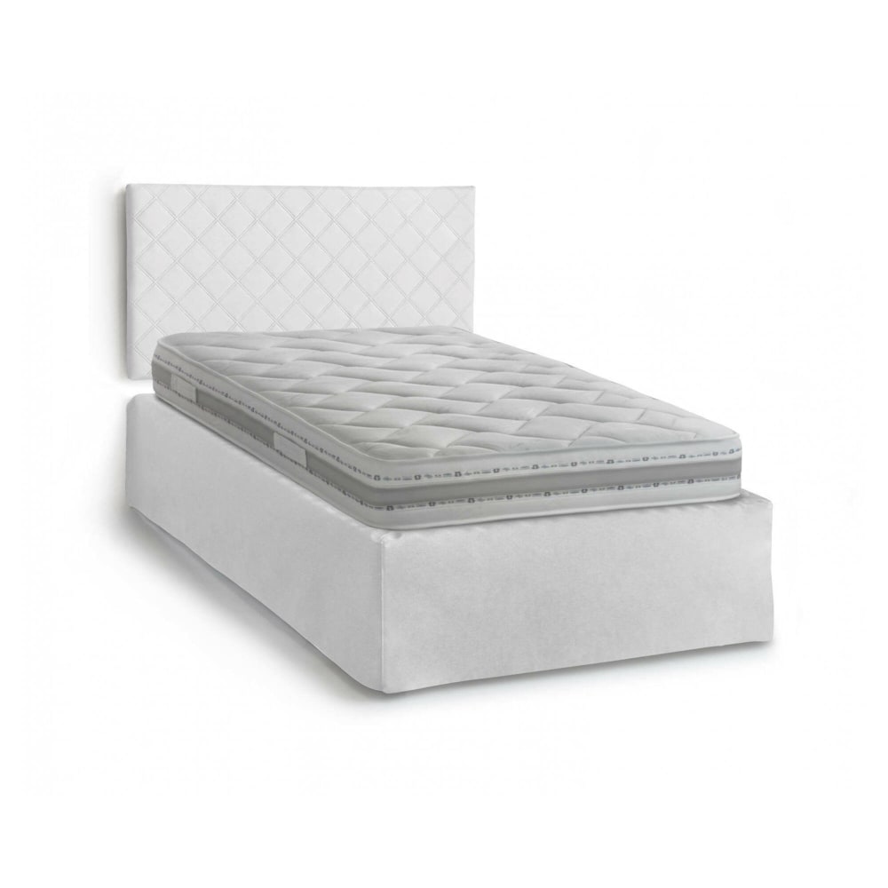 Lit une place et demie Opale, Matelas Inclus Blanc