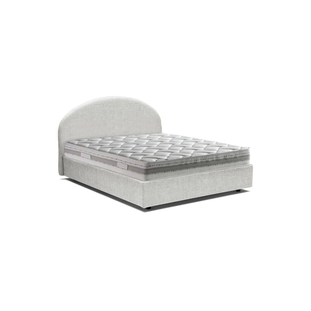 Lit Double Melanite, Matelas Inclus Blanc