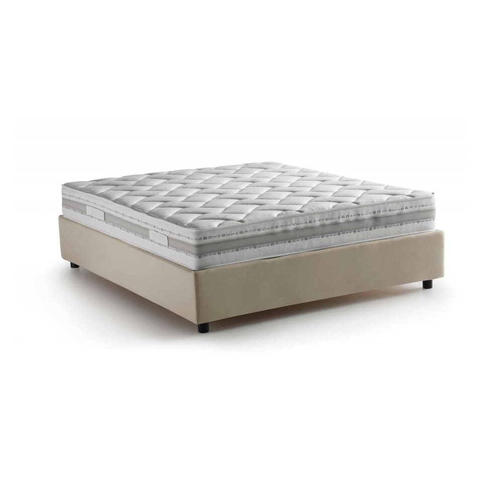 Lit Double Alessander, Matelas Inclus Beige