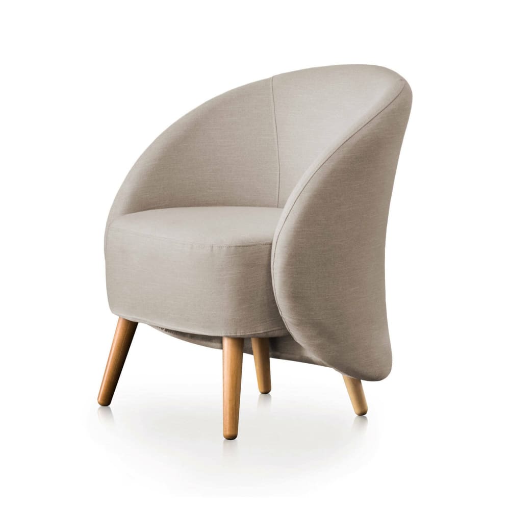Fauteuil,en Tissu,gris Tourterelle,70x60h80 Cm