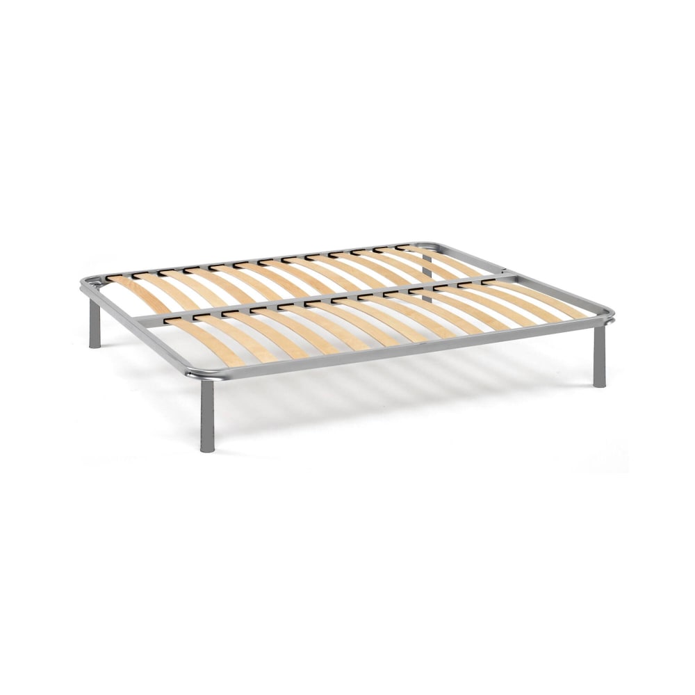 Réseau De Lit Double,en Bois,gris,160x190h32 Cm