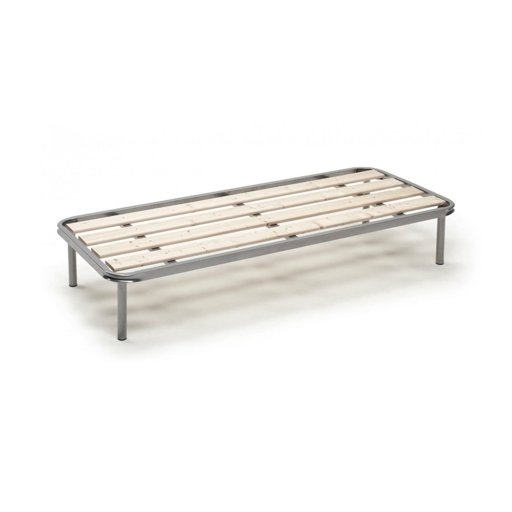 Réseau De Lit Simple,en Bois,gris,80x190h32 Cm