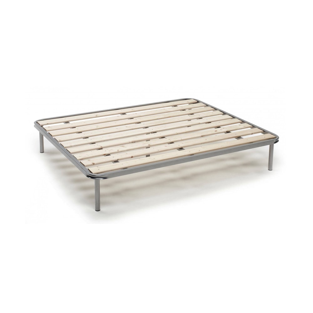 Réseau De Lit Carré Et Demi-lit,en Bois,gris,120x190h32 Cm