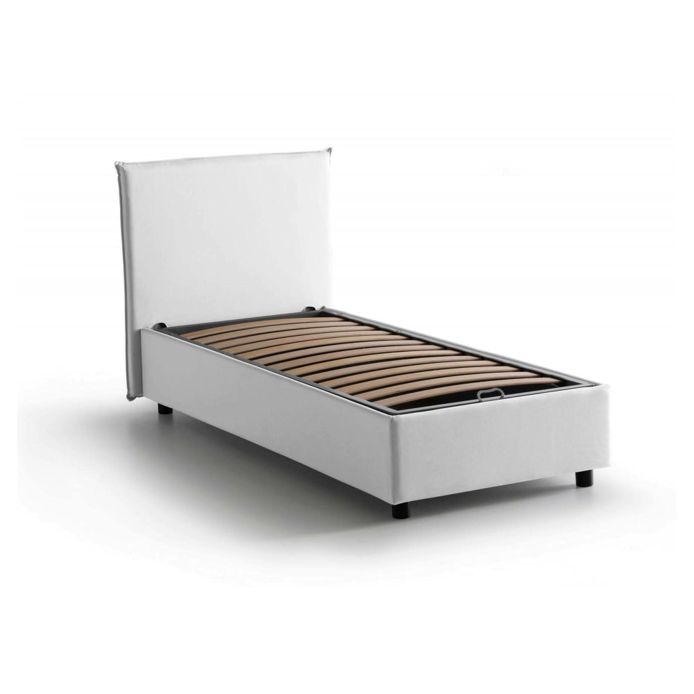 Lit Simple Acuila, Déhoussable Blanc