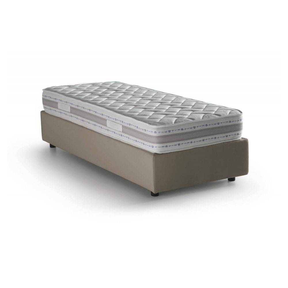 Lit Simple Agenta, Matelas Inclus Gris Taupe