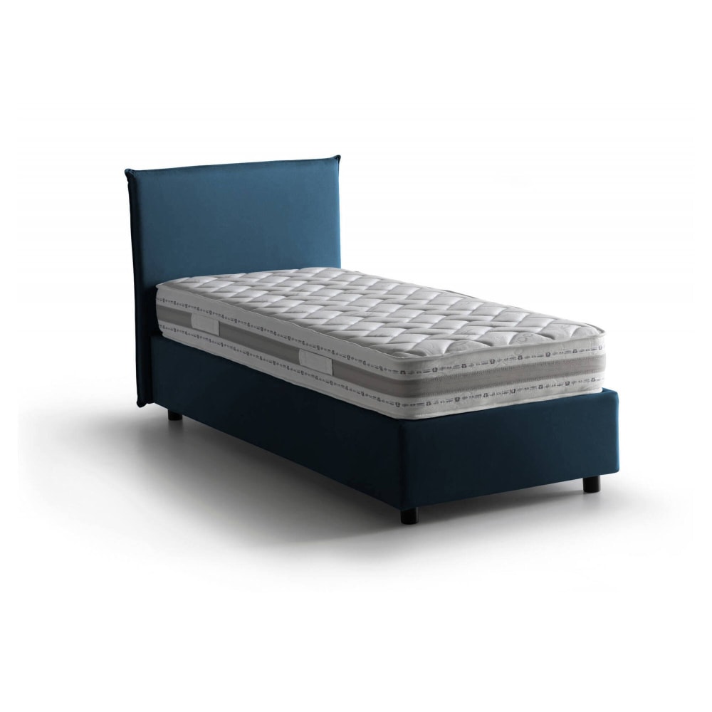 Lit Simple Aquilla, Matelas Inclus bleu