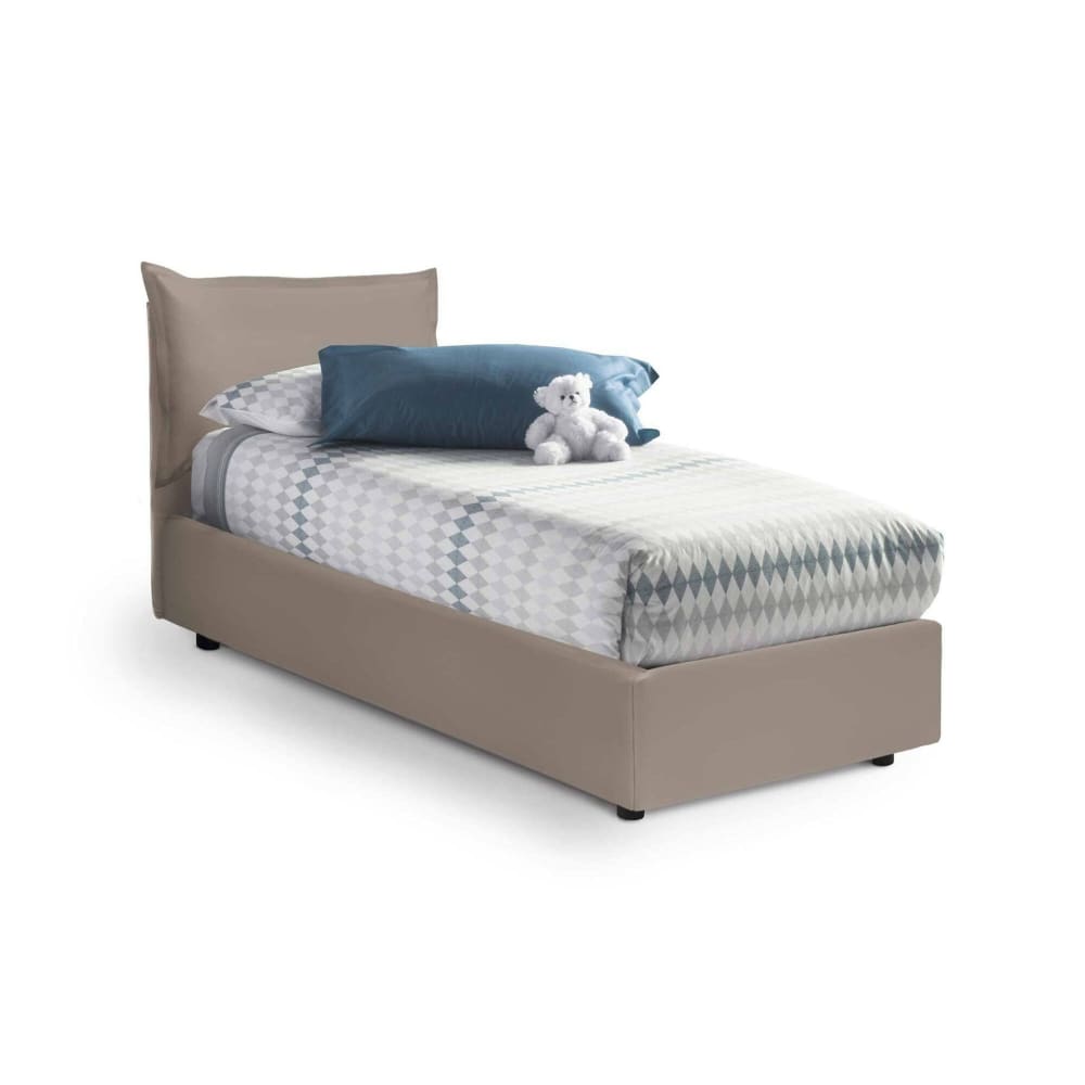 Lit Simple Anathema, Avec Rangement Gris Taupe