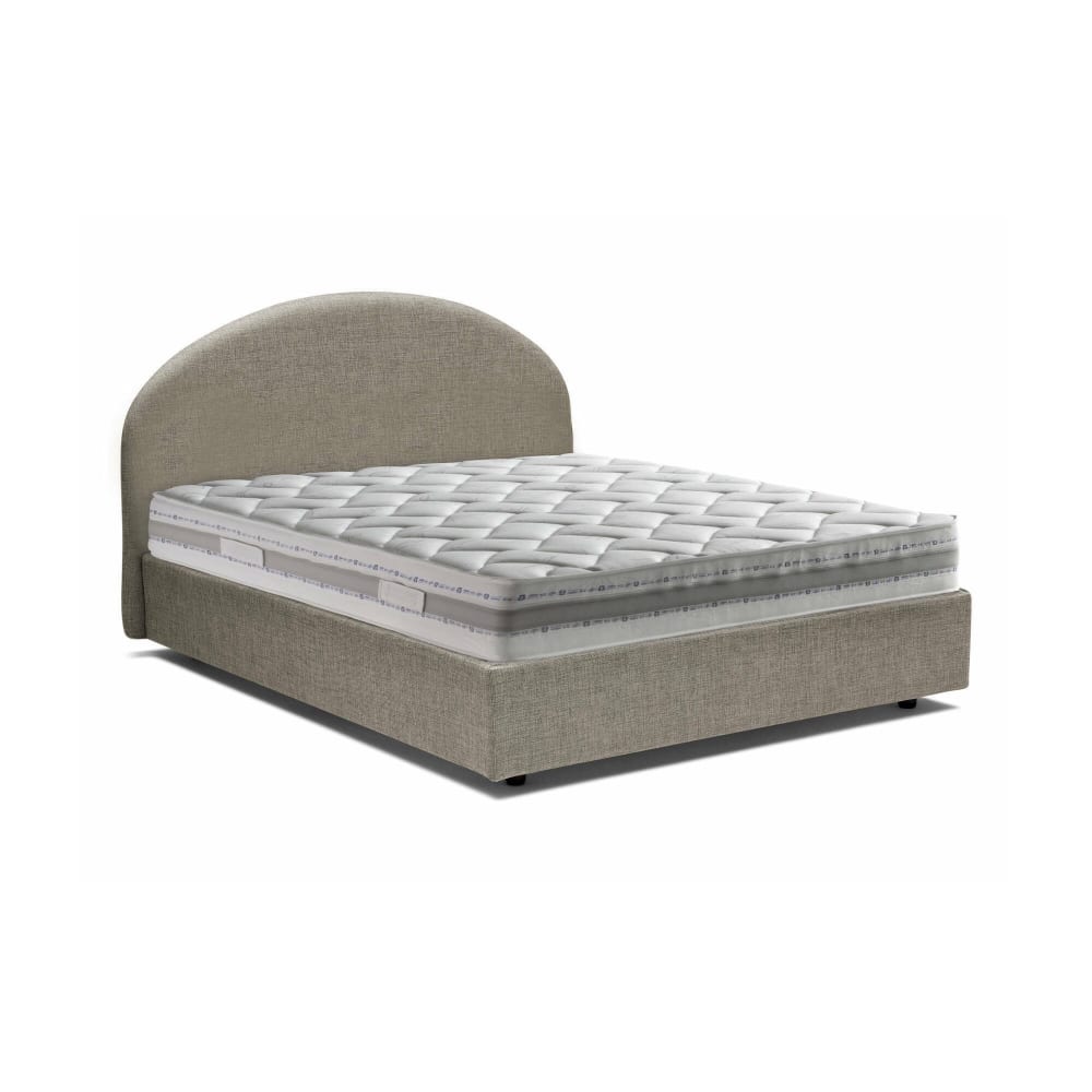 Lit Double Amida, Matelas Inclus Gris Tourterelle