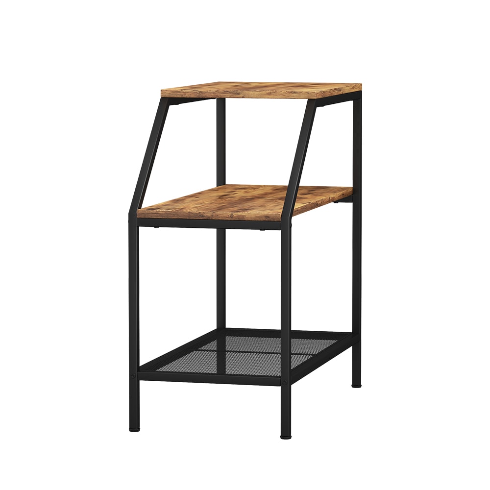 Vicco Table basse Chêne rustique 30x61,5cm avec 2 compartiments ouverts
