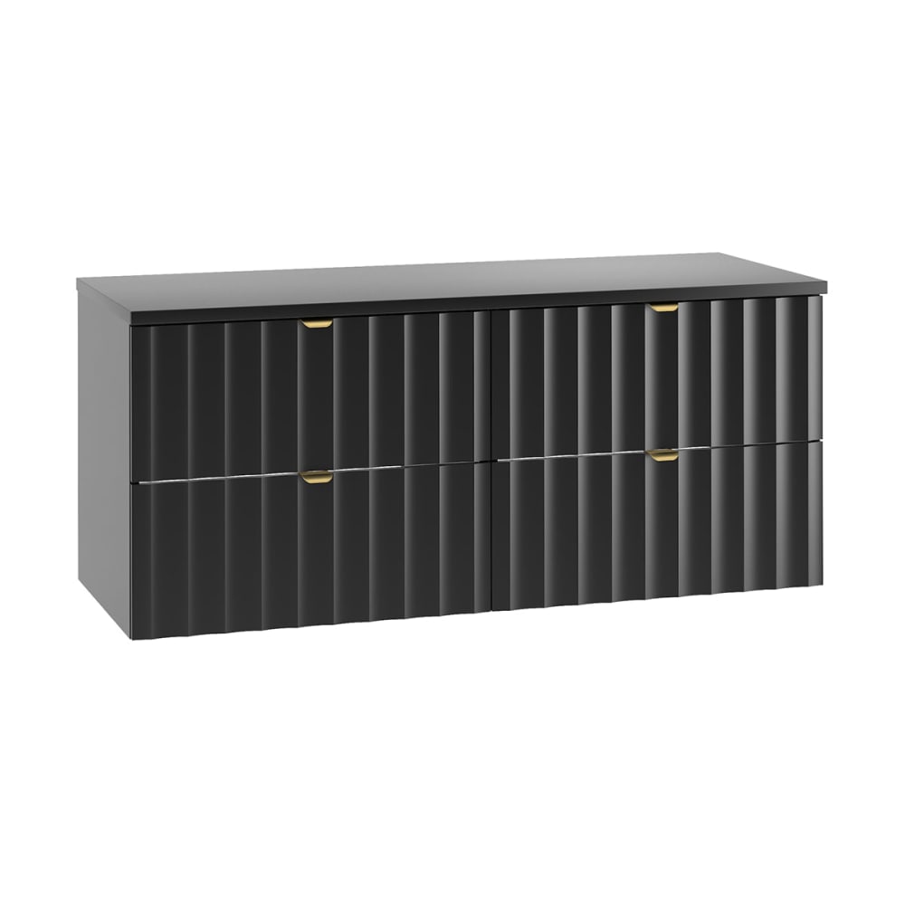 Meuble sous-vasque 120cm plan panneaux mélaminé et mdf noir