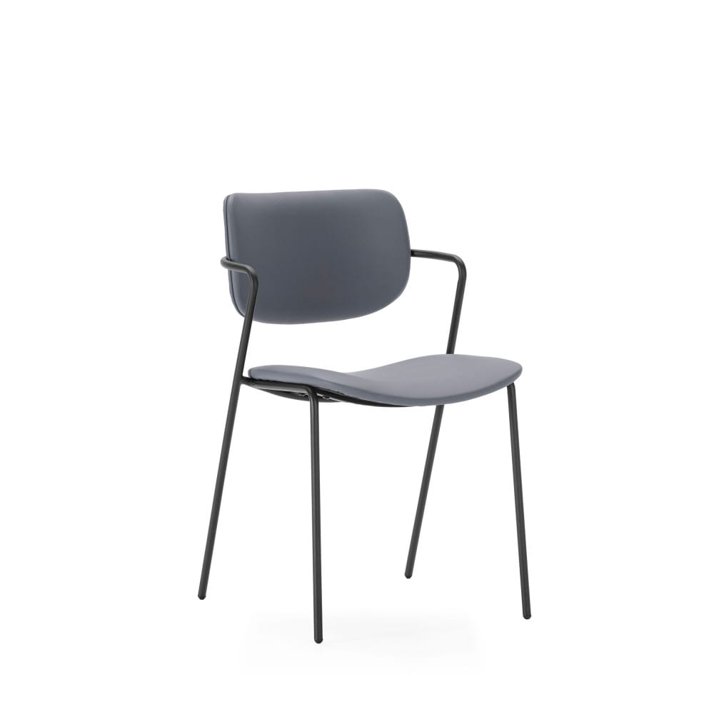 Lot de 2 chaises avec pieds en métal noir L49 cm - MAIKA