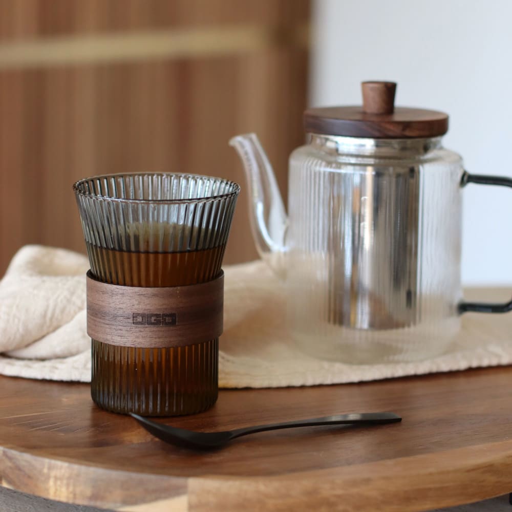 Lot De 2 Tasses En Verre Graphite 250ml Karl - Ogo Living