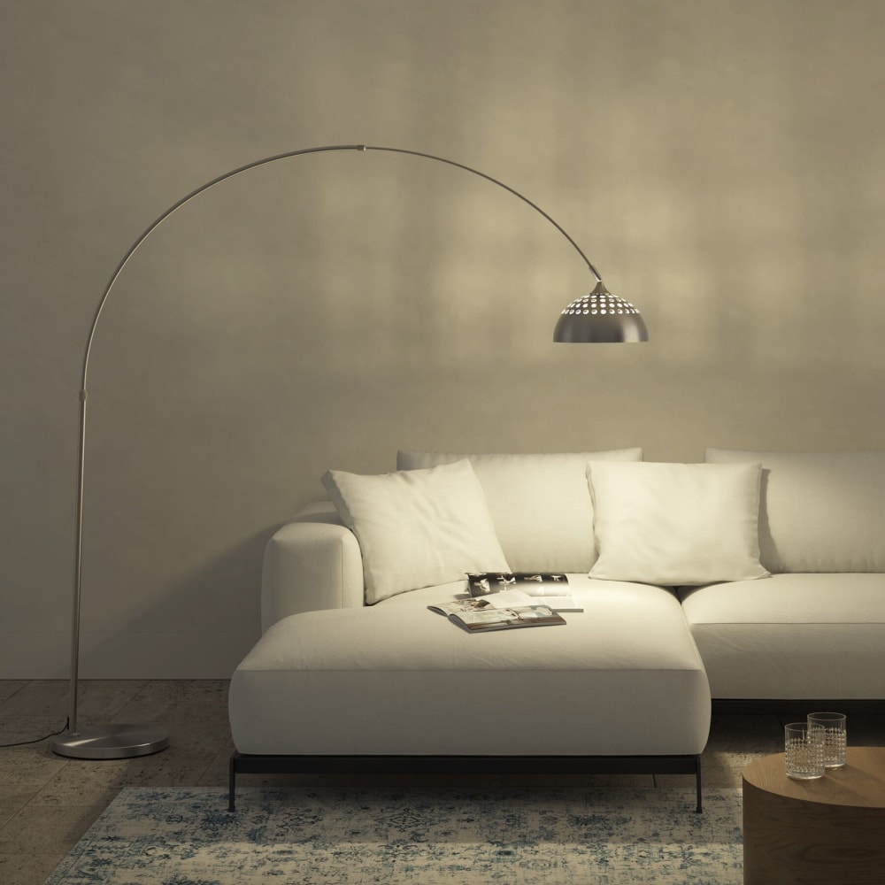 Lampe Sur Pied En Acier Laqué Époxy 60w Réglable En Hauteur Mat
