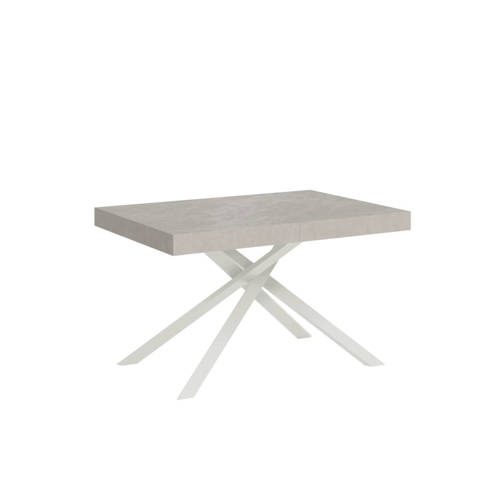 Table Extensible 140/224x80 Cm Karida Cachemire Pieds Blancs
