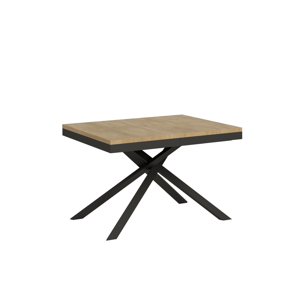 Table Extensible 120/224x90 Cm Karida Evolution Chêne Nature Cadre Et Pieds Anthracite