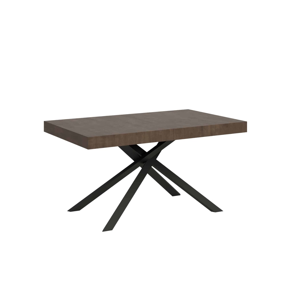 Table Extensible 160/420x90 Cm Karida Noyer Pieds Anthracite