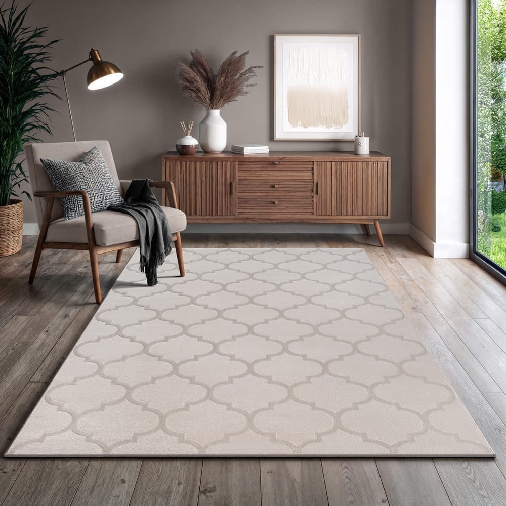 Tapis Knight design marocain brillants, Beige, 160 x 230 cm
