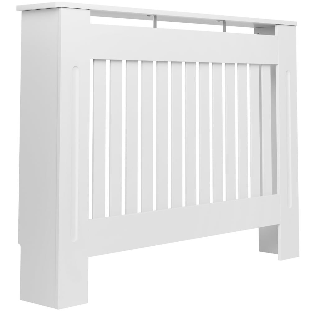 Cache-radiateur design à lattes avec étagère de rangement 112x19x82cm