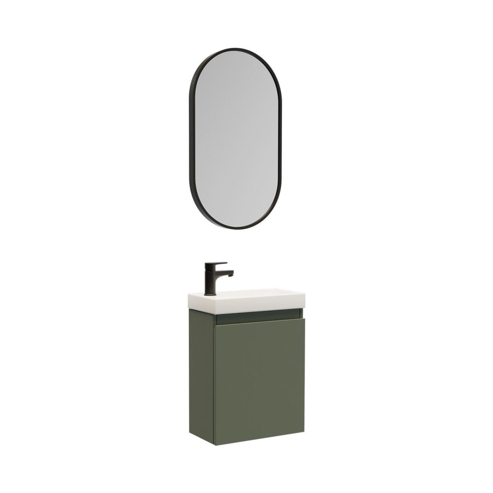 Meuble lave-mains LISA + miroir ovale