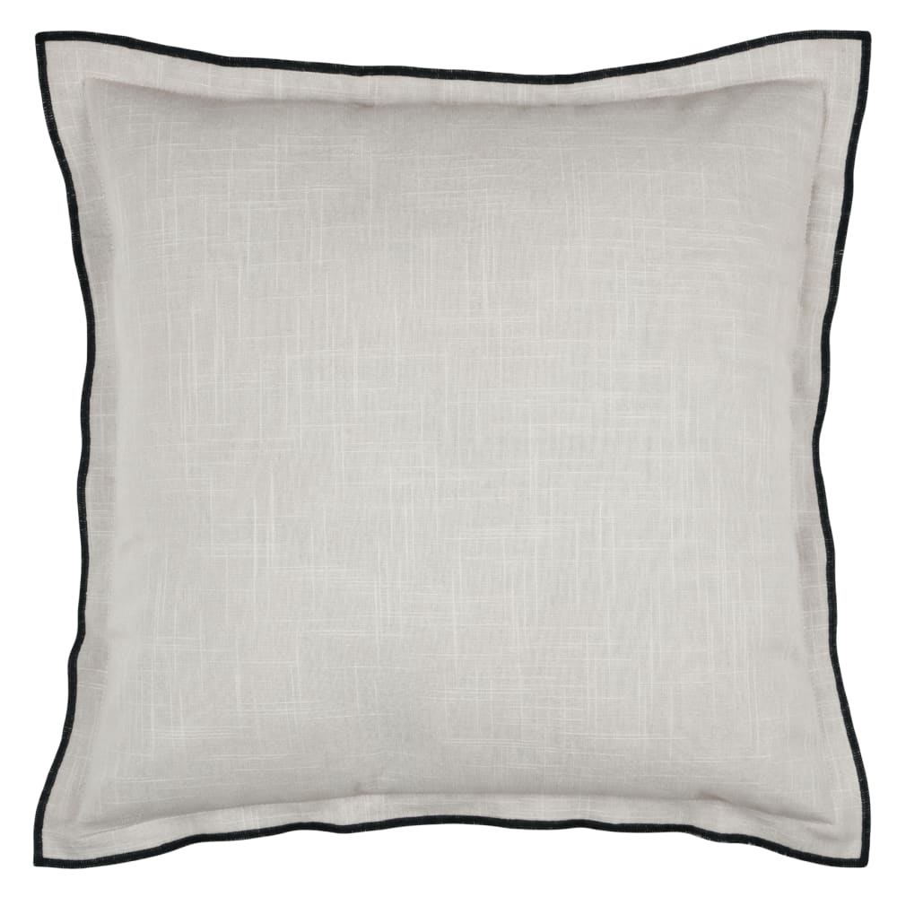 Coussin Coton Volant Plat Feston Noir