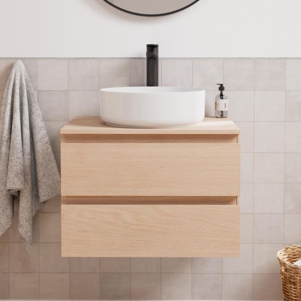 Ensemble meuble simple vasque SORRENTO 60 cm + vasque + robinet