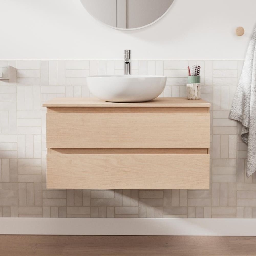 Ensemble meuble simple vasque SORRENTO 80 cm + vasque