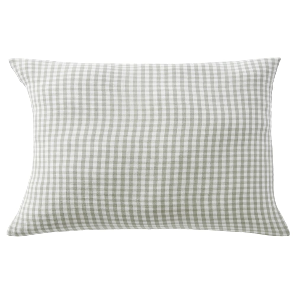 Taie D'oreiller 50x70 Cm Gaze De Coton Quadri Eucalyptus