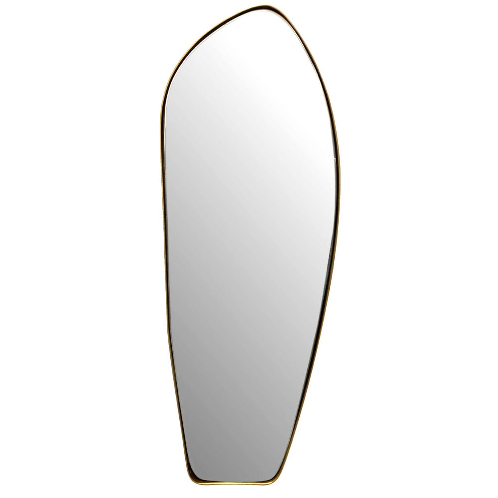 Finebuy Miroir Murale Métal 33x90 Cm Miroir Mur Couloir Grand Doré Asymétrique