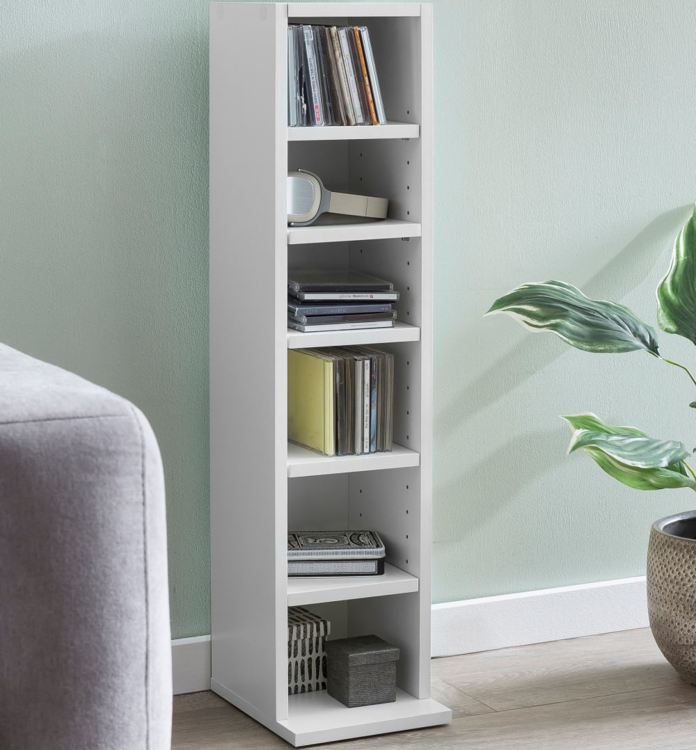 Étagère de Rangement pour CD 21x91x25,5 cm Bibliothèque Ouverte Salon FineBuy