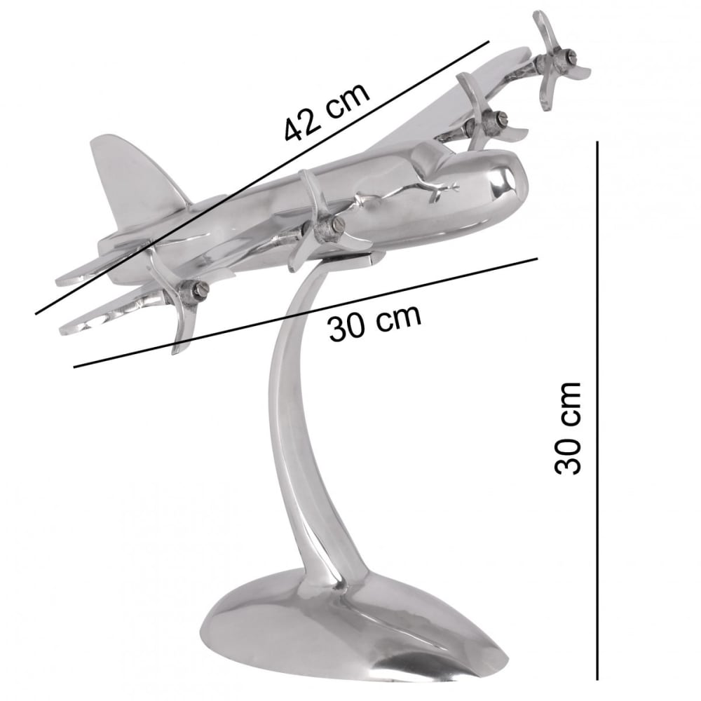 Finebuy Conception Deco Avions Hélice En Aluminium Couleur Argent Dépliant
