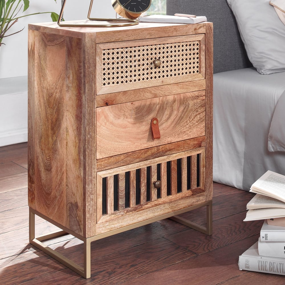 Finebuy Table De Chevet Bois Massif 40x60x30 Cm Table De Nuit D'appoint Haute