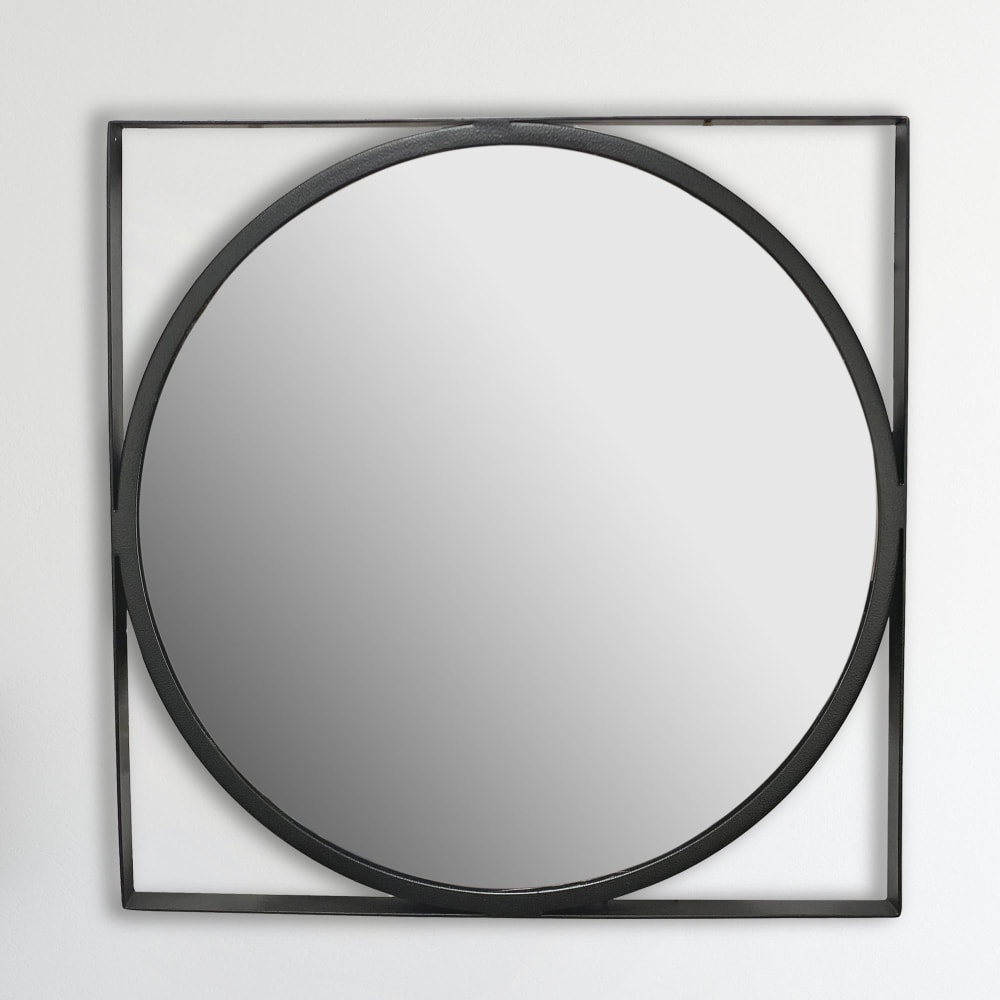 Finebuy Miroir Murale Métal 54x54 Cm Miroir Mur Couloir Grand Moderne Doré Ronde
