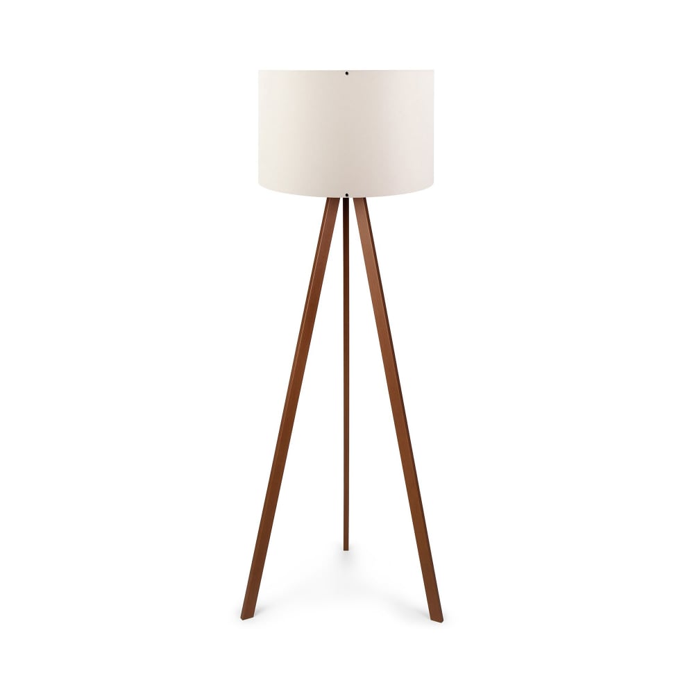 Luminaire trépied 140 cm en bois décor écru et marron