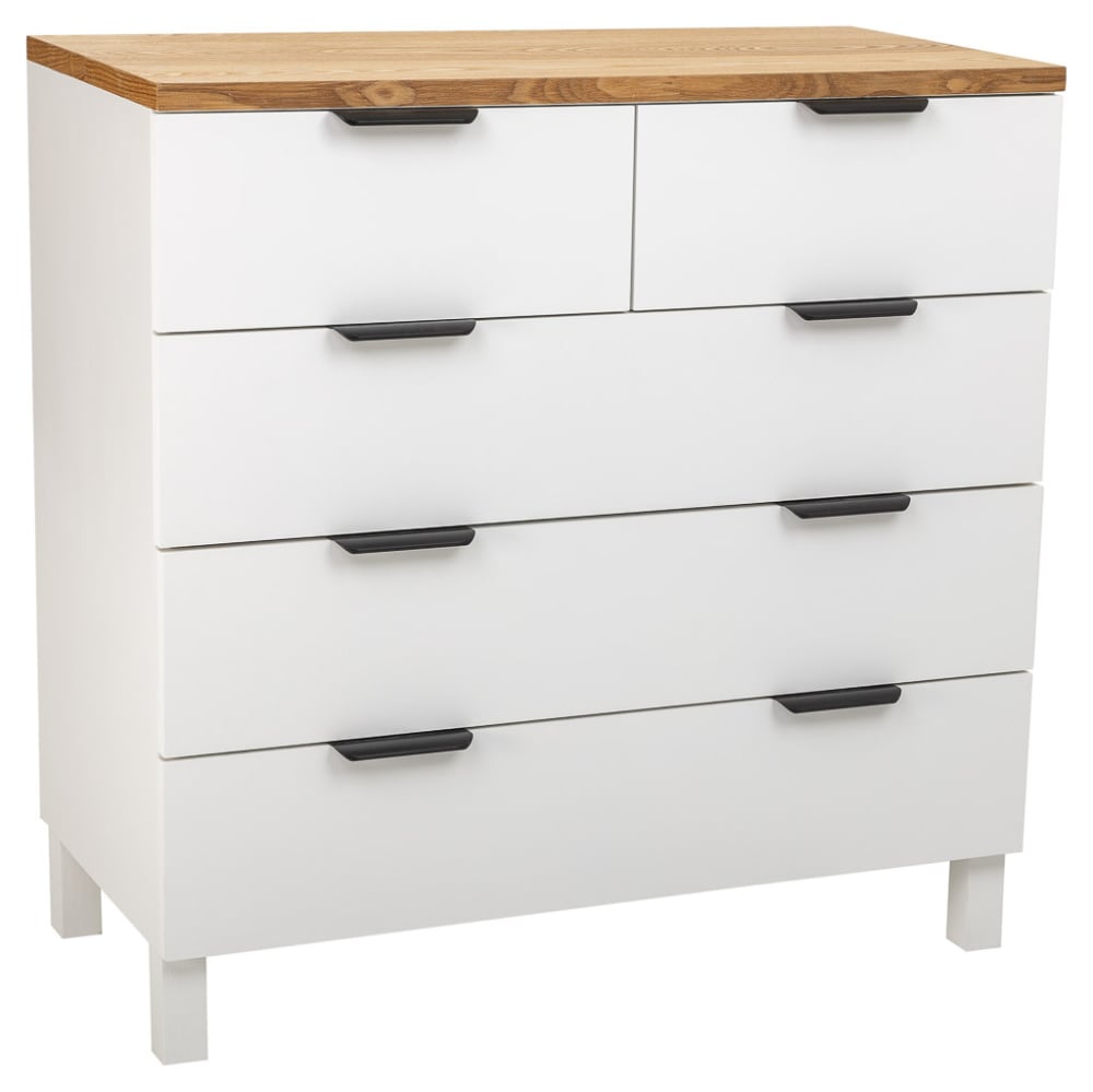 Commode En Bois À 5 Tiroirs 80x40x80,5h Cm