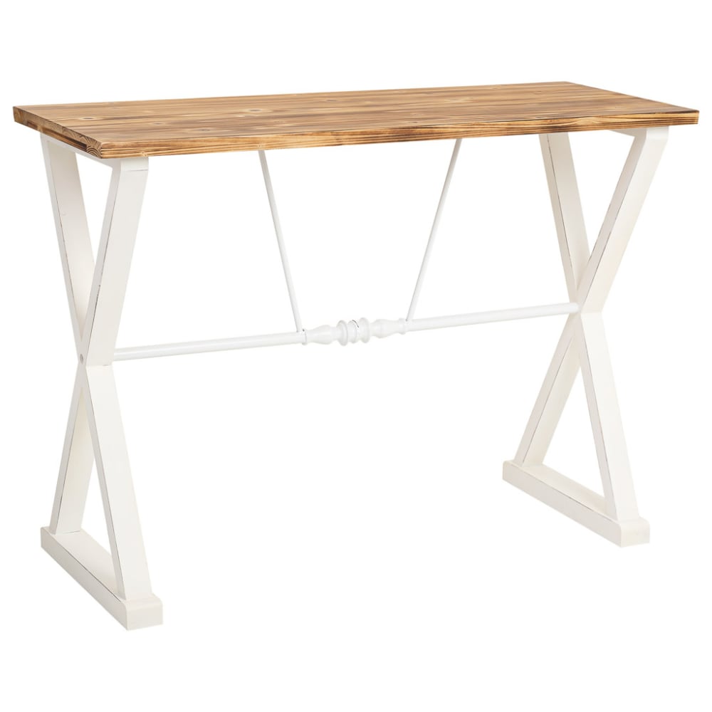 Console En Bois Et Métal Laqué Blanc 106x40x76,5h Cm