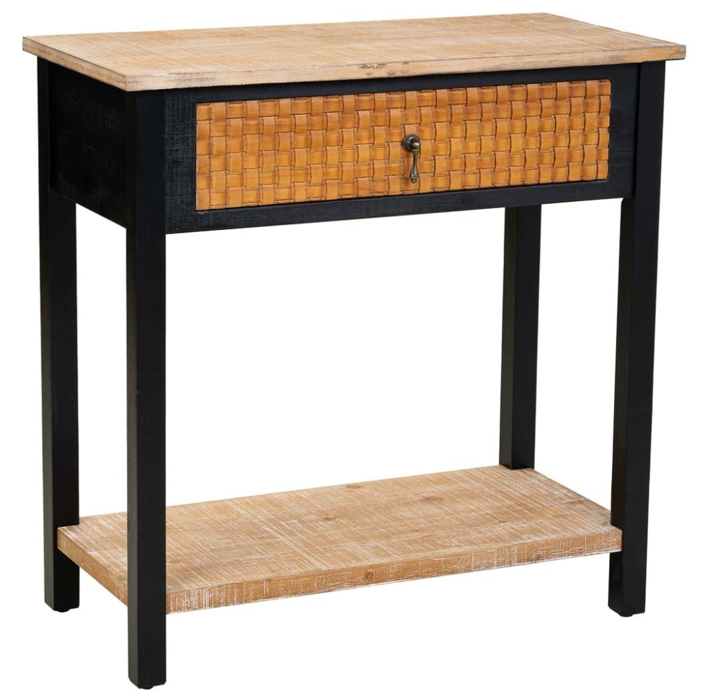 Console En Bois Avec 1 Tiroir Et 1 Étagère 80x38x82