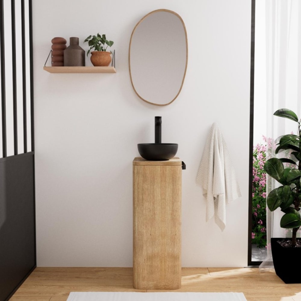 Ensemble meuble lave mains + vasque + miroir
