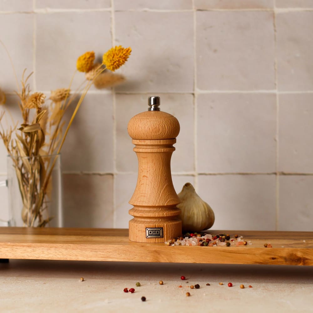 Moulin À Sel En Bois De Hêtre Recyclé 15cm - Ogo Living