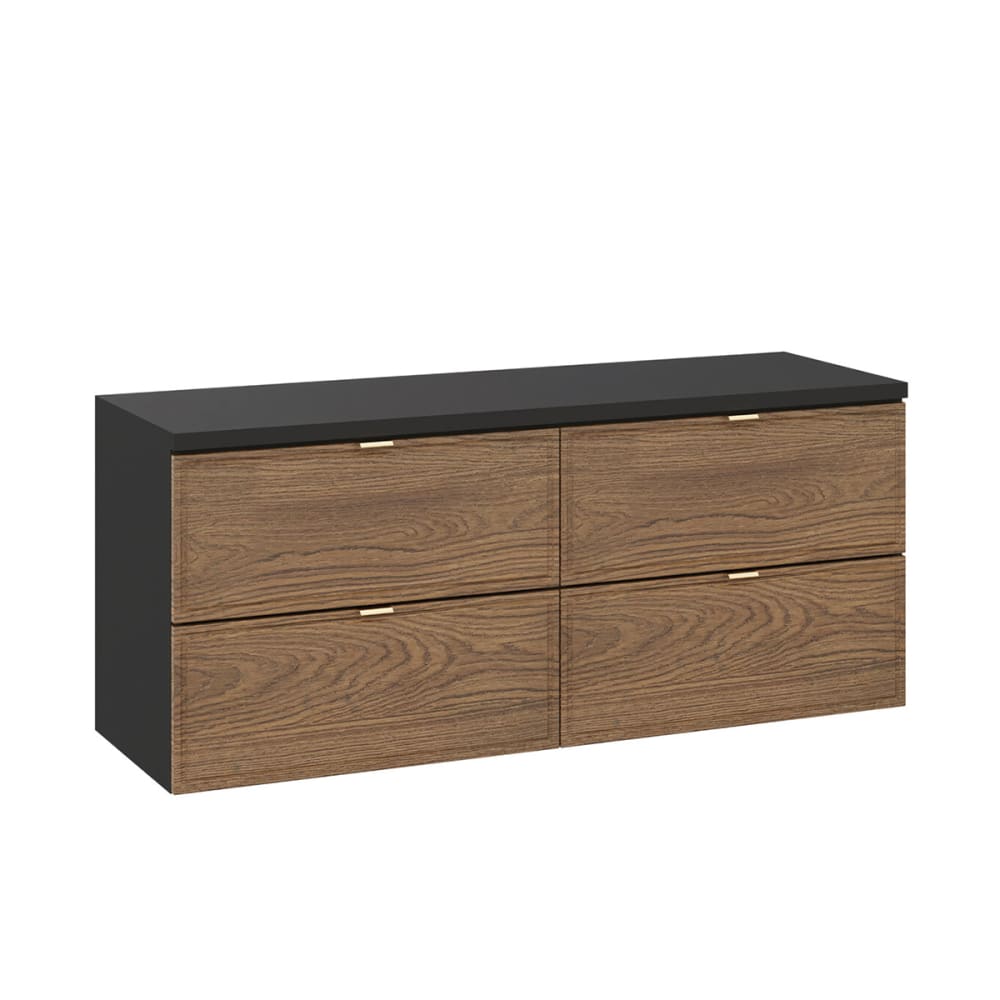 Meuble sous-vasque 120cm plan panneaux stratifiés et mdf noir