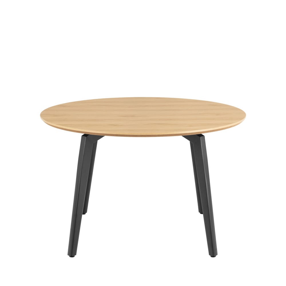 Lunka - Table à manger 4 personnes ronde en bois diam.120cm - Bois clair