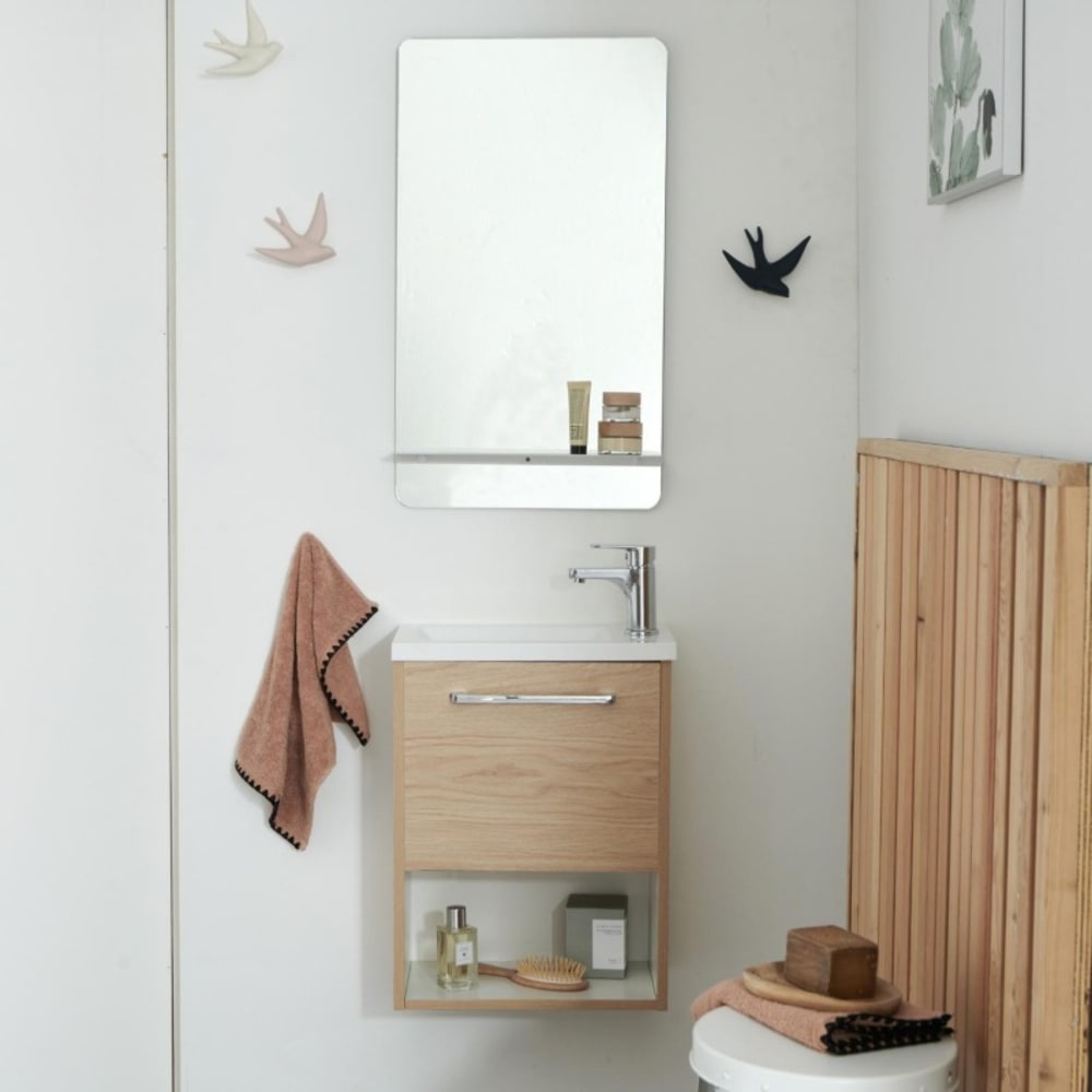 Ensemble lave-mains NIKA avec niche et miroir tablette