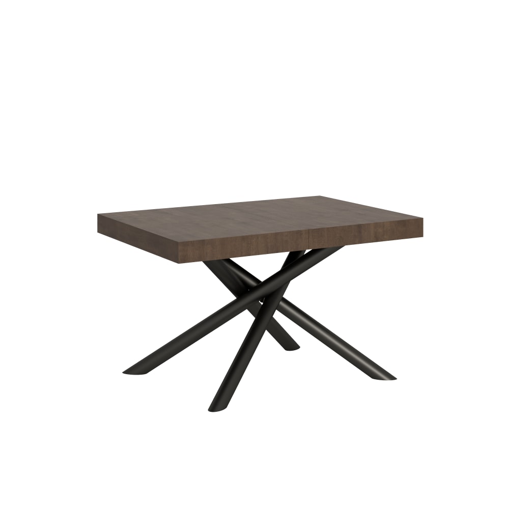Table Extensible 140/400x90 Cm Famas Noyer Pieds Anthracite