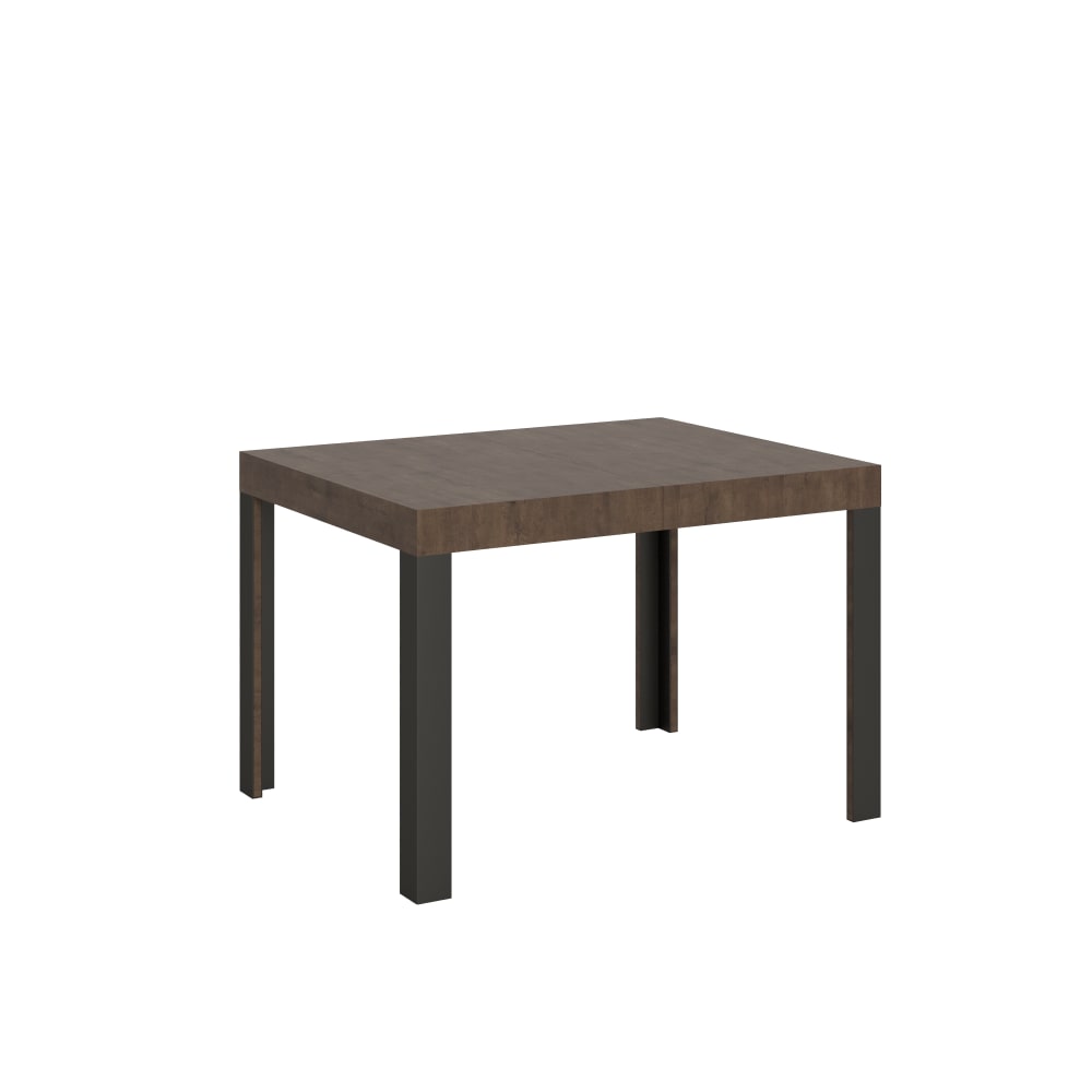 Table Extensible 80x120/204 Cm Ligne Noyer Avec Structure Anthracite