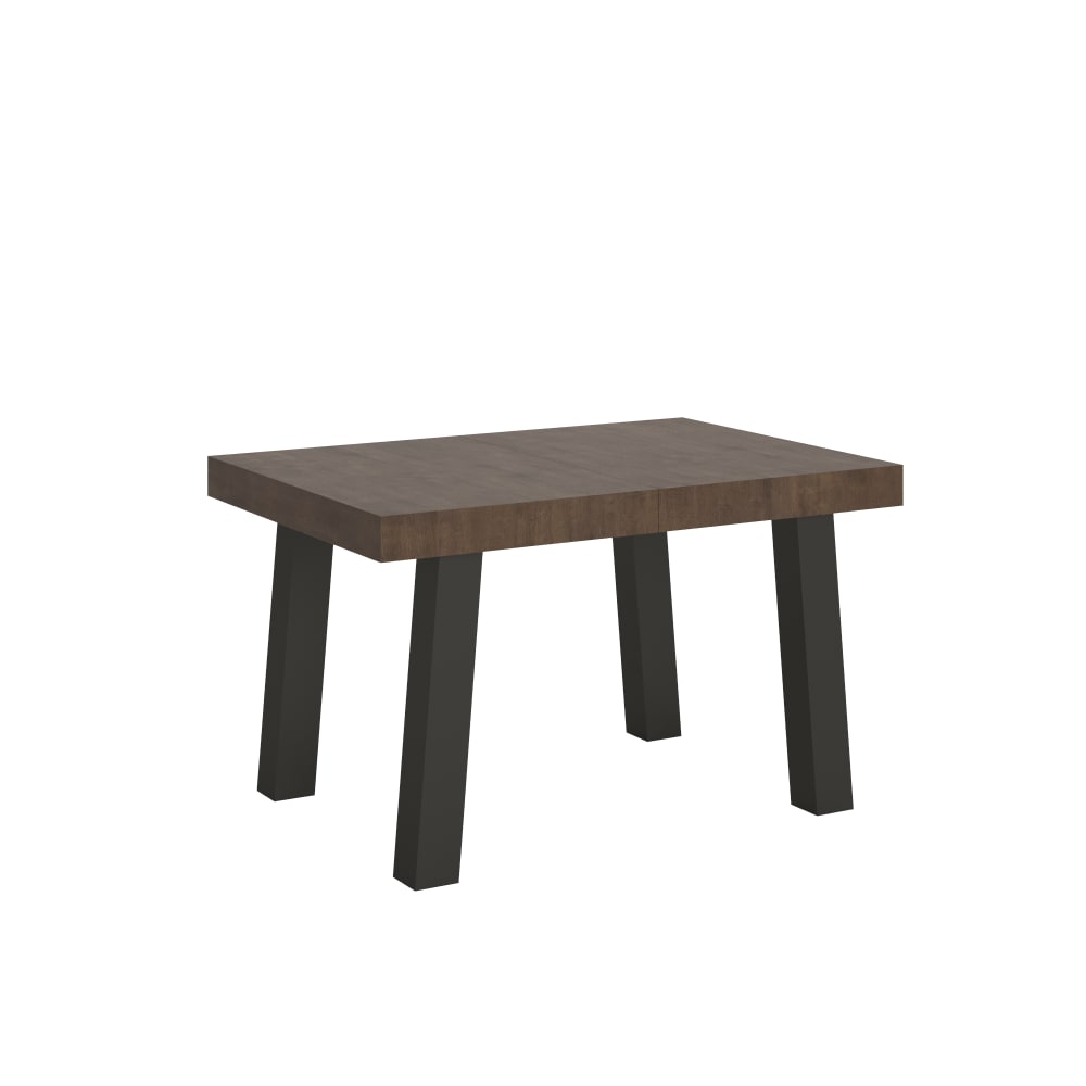 Table Extensible 120/224x90 Cm Bridge Noyer Pieds Anthracite