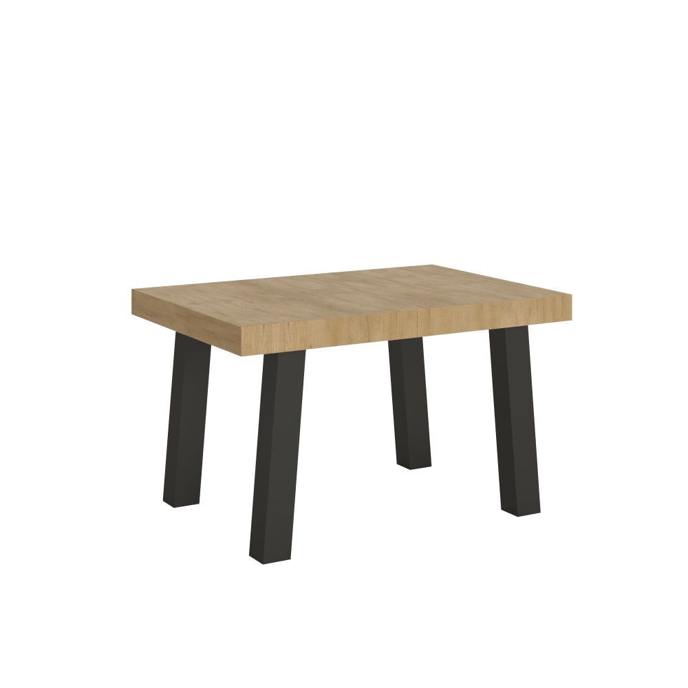 Table Extensible 140/244x90 Cm Bridge Chêne Nature Pieds Anthracite