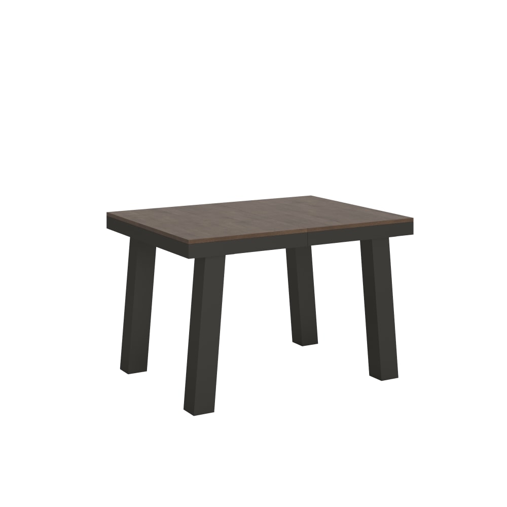 Table Extensible 120/224x90 Cm Bridge Evolution Noyer Cadre Et Pieds Anthracite